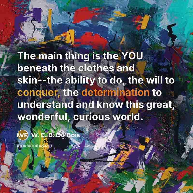 “The main thing is the YOU beneath the clothes and…” quote by W. E. B. Du Bois
