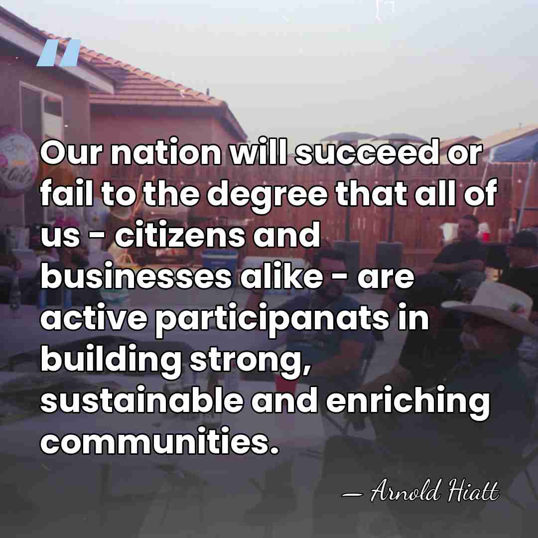 Our nation will succeed or fail to the degree that all of&hellip; - Arnold Hiatt