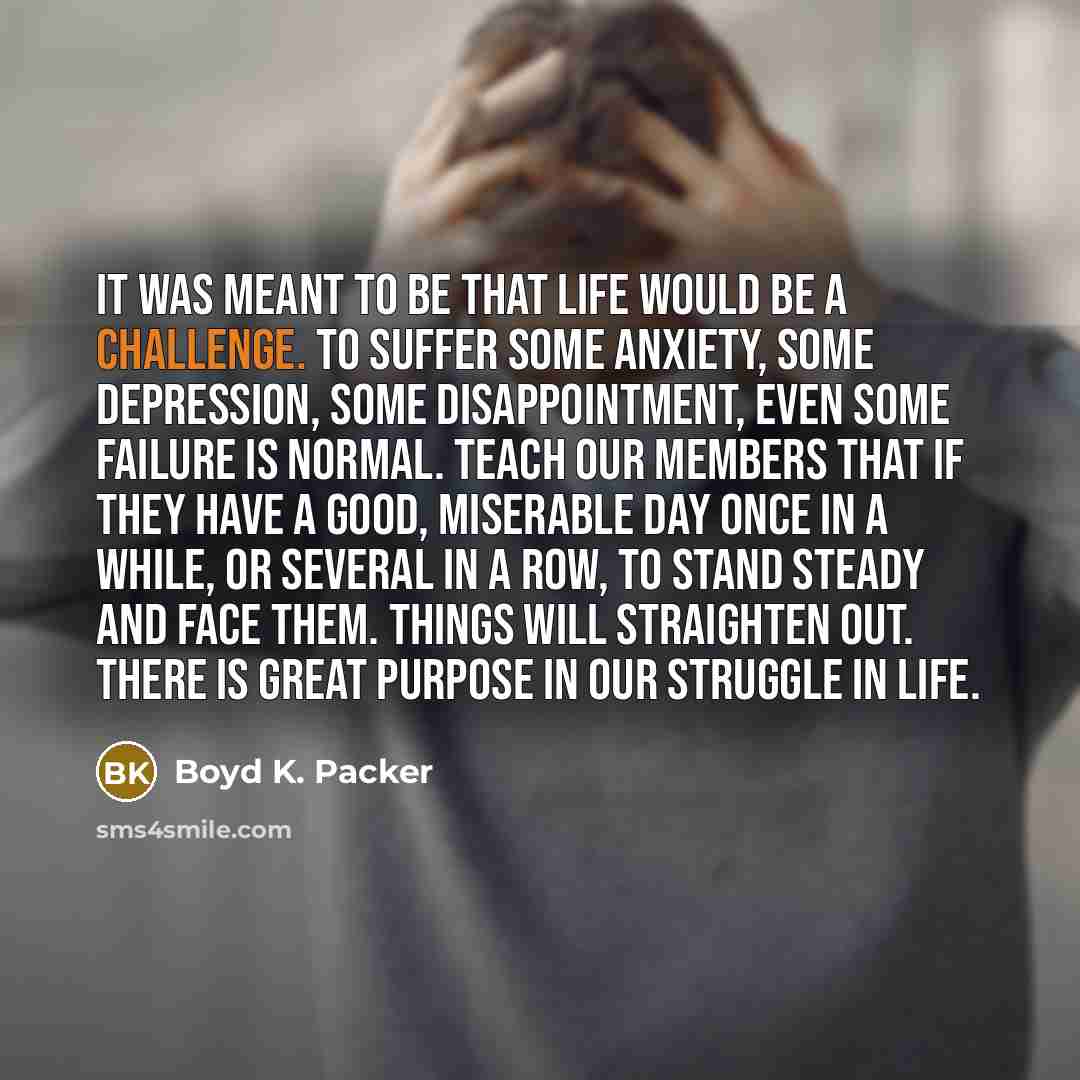 “It was meant to be that life would be a…” quote by Boyd K. Packer