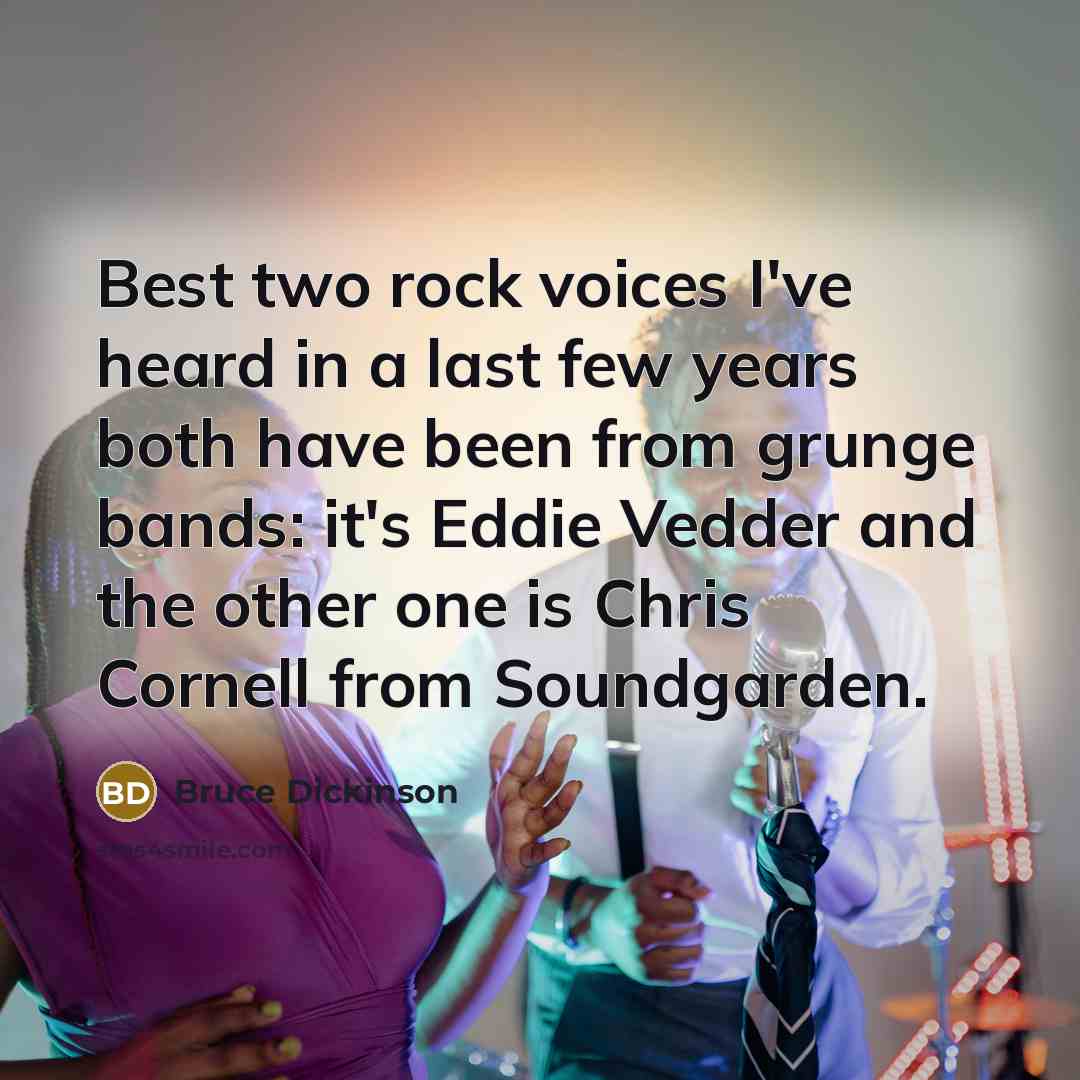 “Best two rock voices I've heard in a last few…” quote by Bruce Dickinson