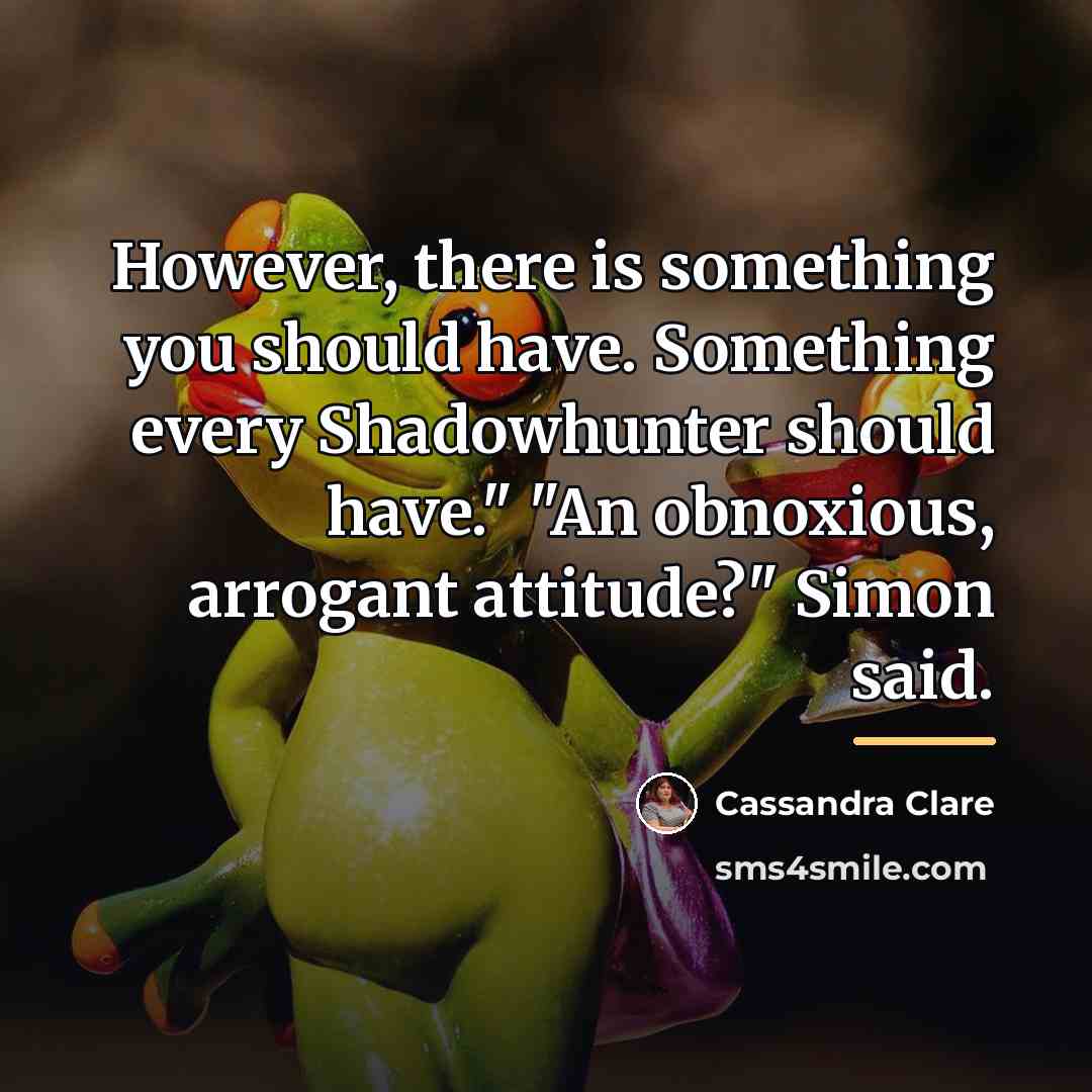 “However, there is something you should have. Something every Shadowhunter…” quote by Cassandra Clare