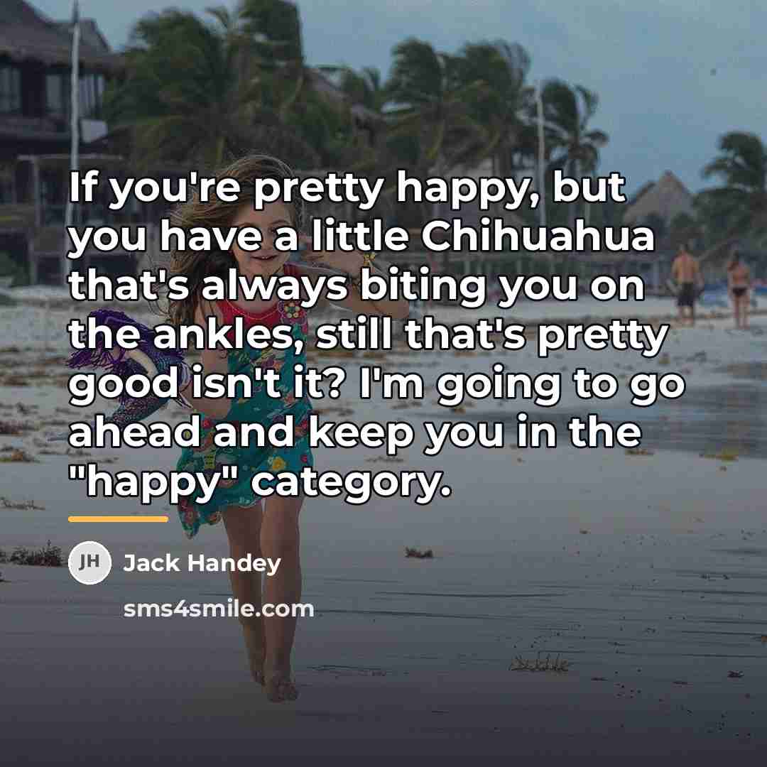“If you're pretty happy, but you have a little Chihuahua…” quote by Jack Handey
