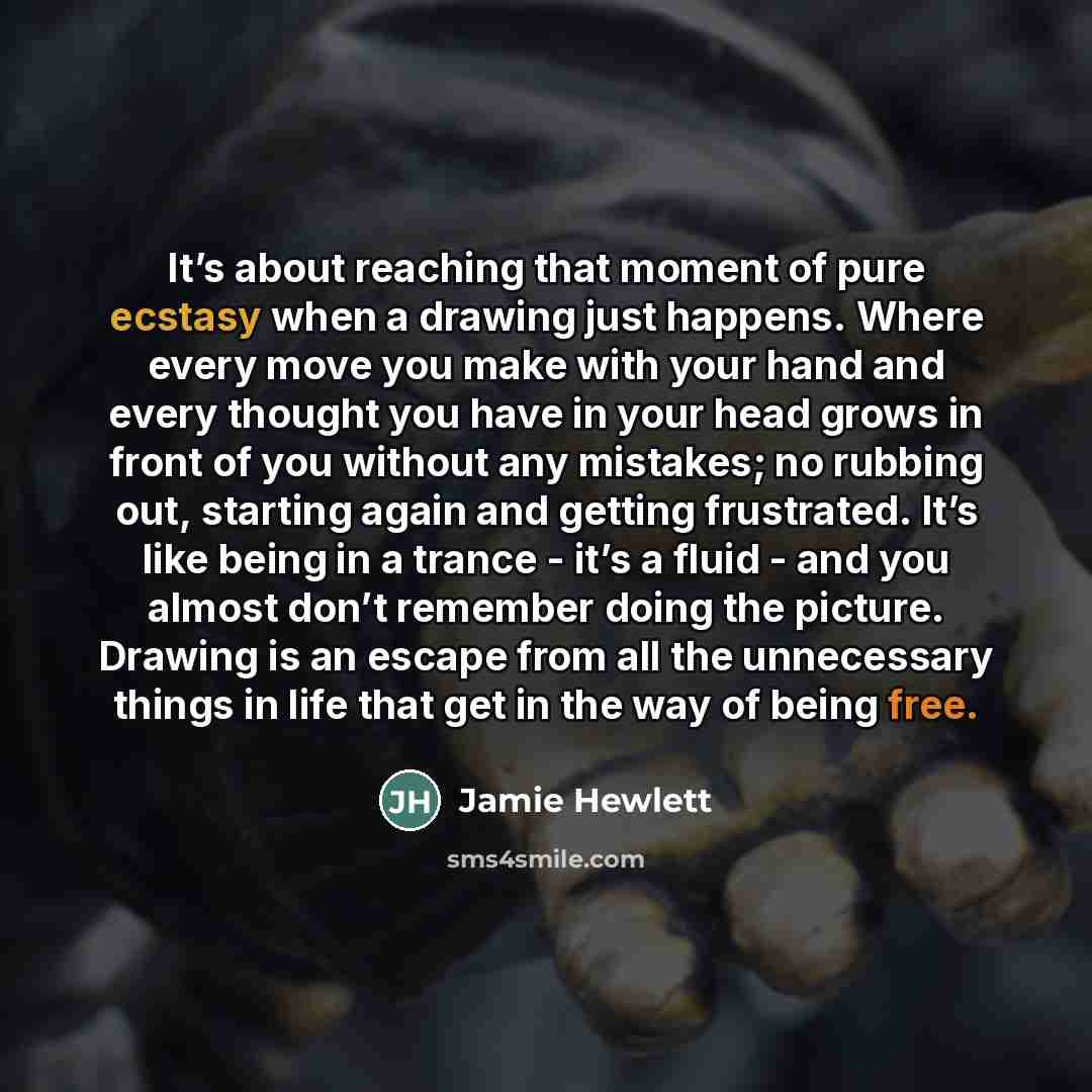 “It’s about reaching that moment of pure ecstasy when a…” quote by Jamie Hewlett