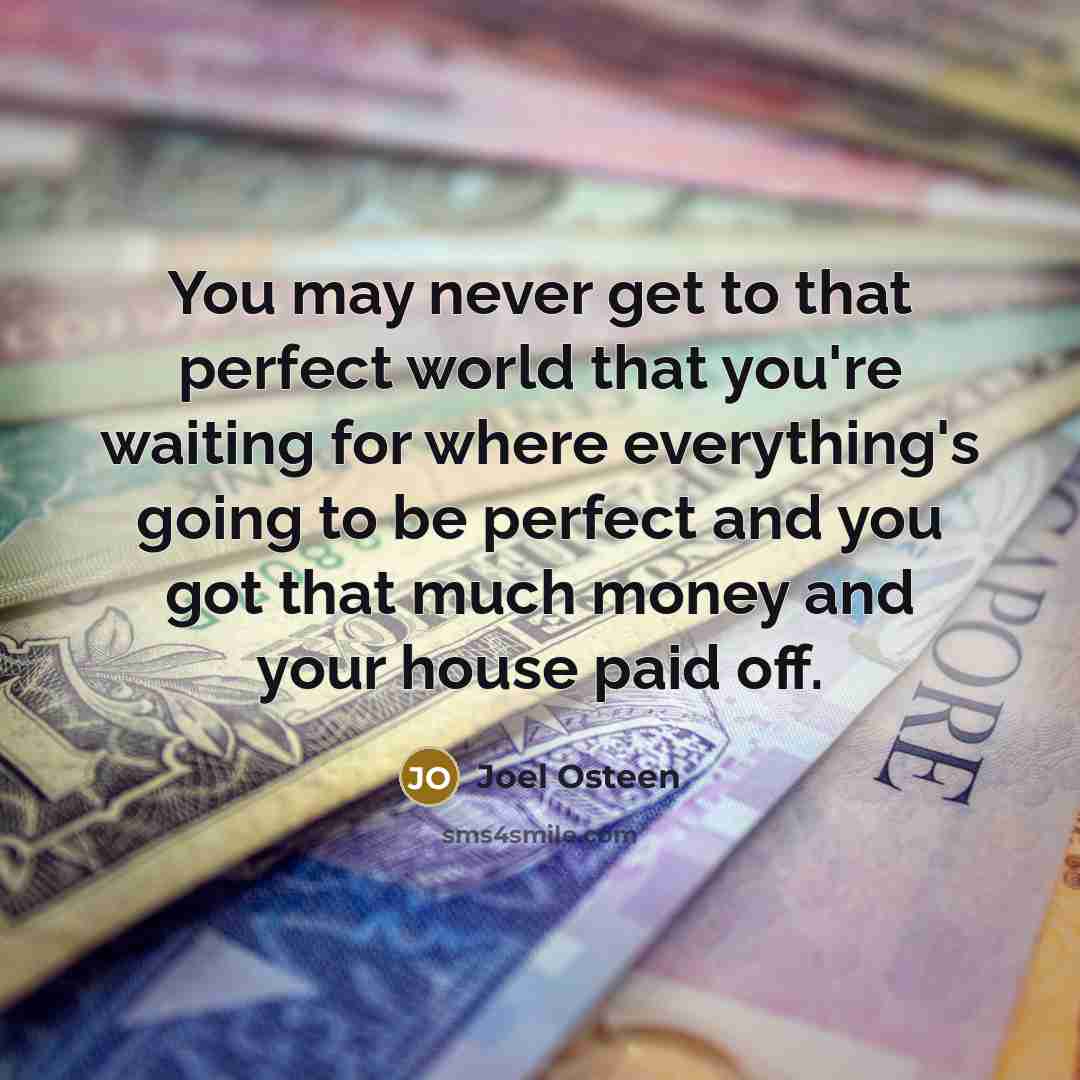“You may never get to that perfect world that you're…” quote by Joel Osteen