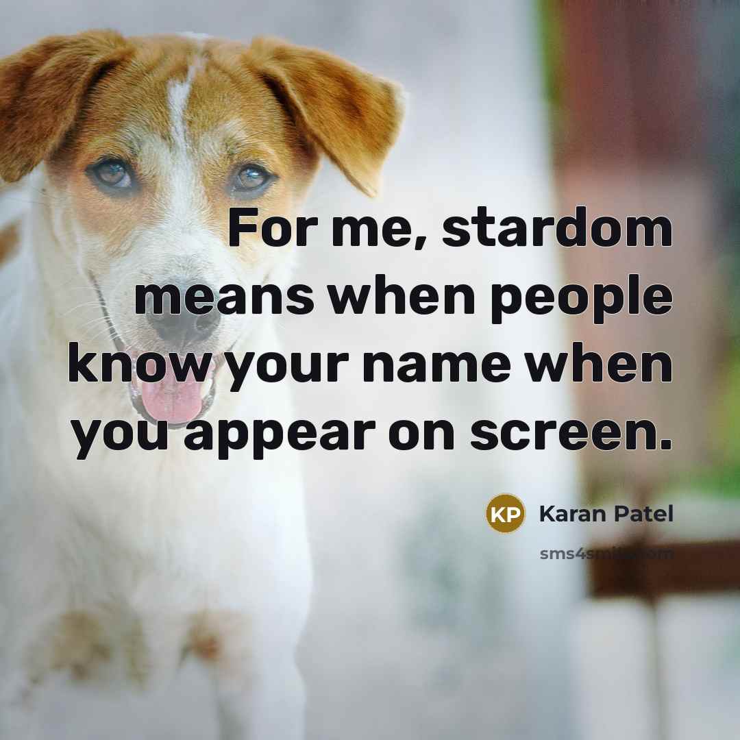 “For me, stardom means when people know your name when you appear on screen.” quote by Karan Patel