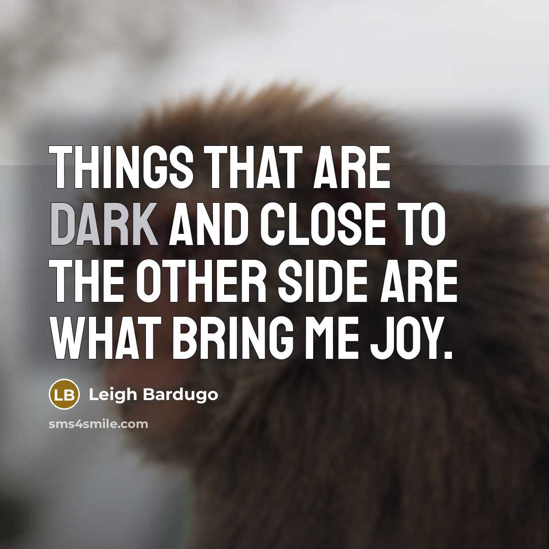 “Things that are dark and close to the other side…” quote by Leigh Bardugo