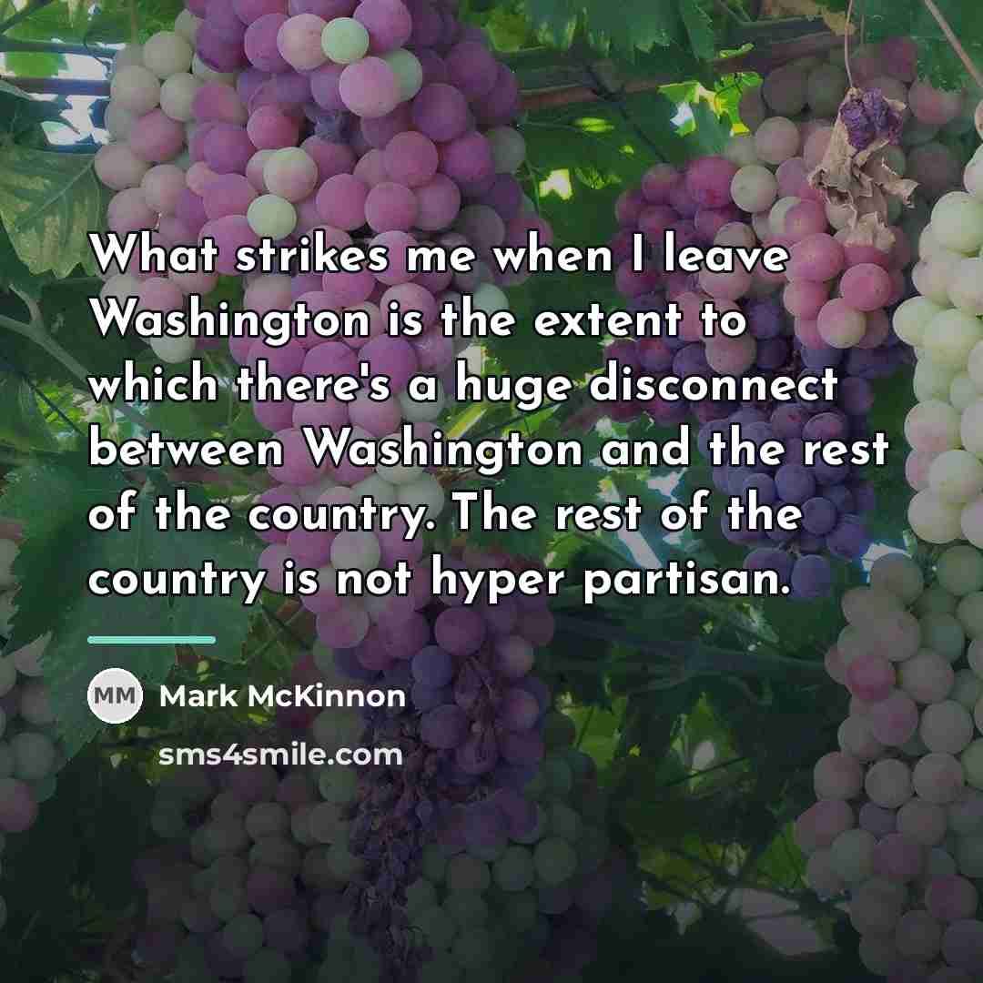 “What strikes me when I leave Washington is the extent…” quote by Mark McKinnon