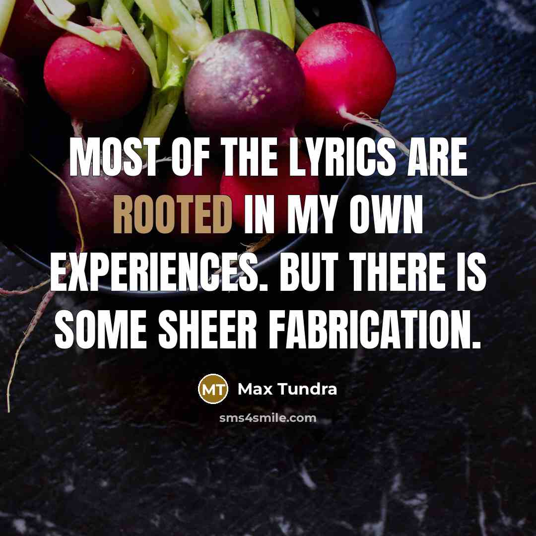 “Most of the lyrics are rooted in my own experiences.…” quote by Max Tundra