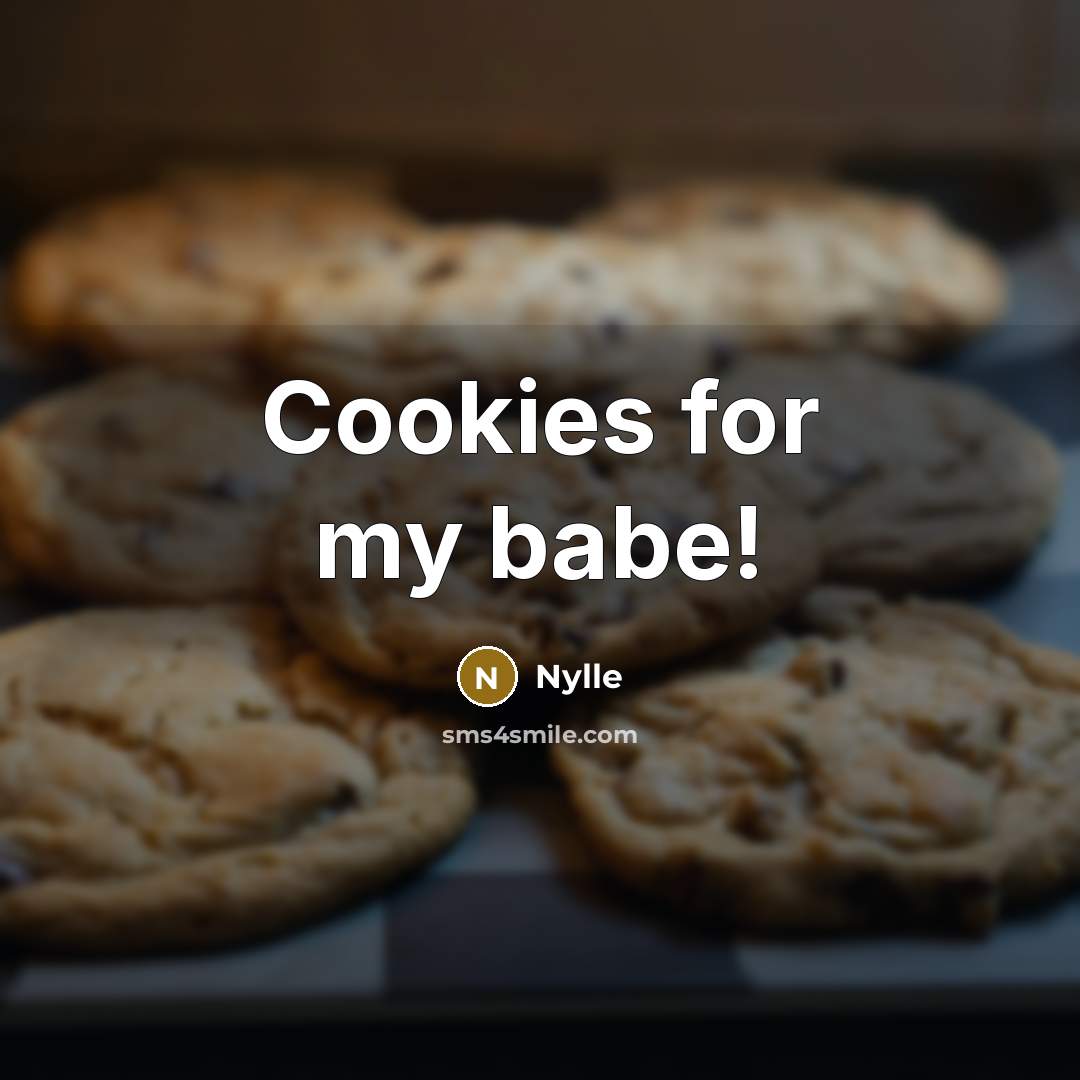 “Cookies for my babe!” quote by Nylle