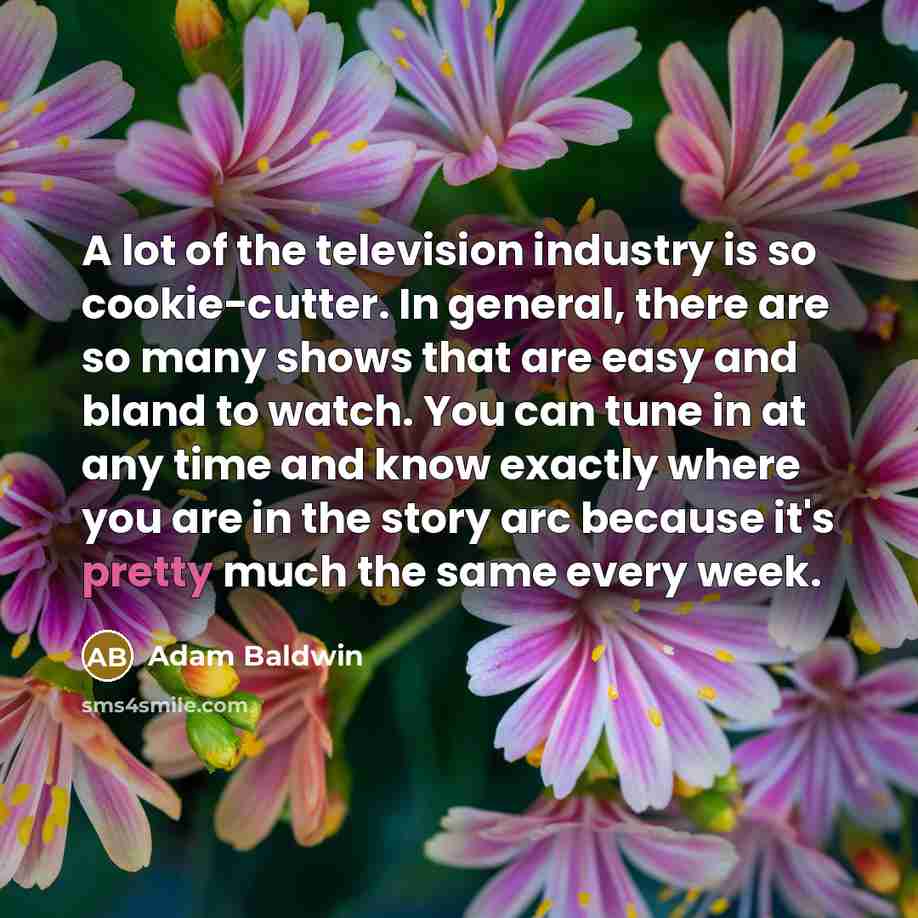 “A lot of the television industry is so cookie-cutter. In…” quote by Adam Baldwin