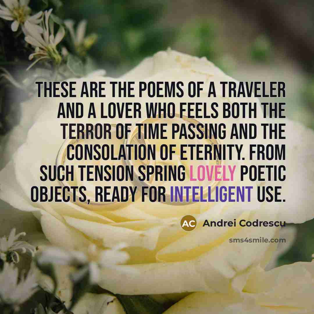 “These are the poems of a traveler and a lover…” quote by Andrei Codrescu