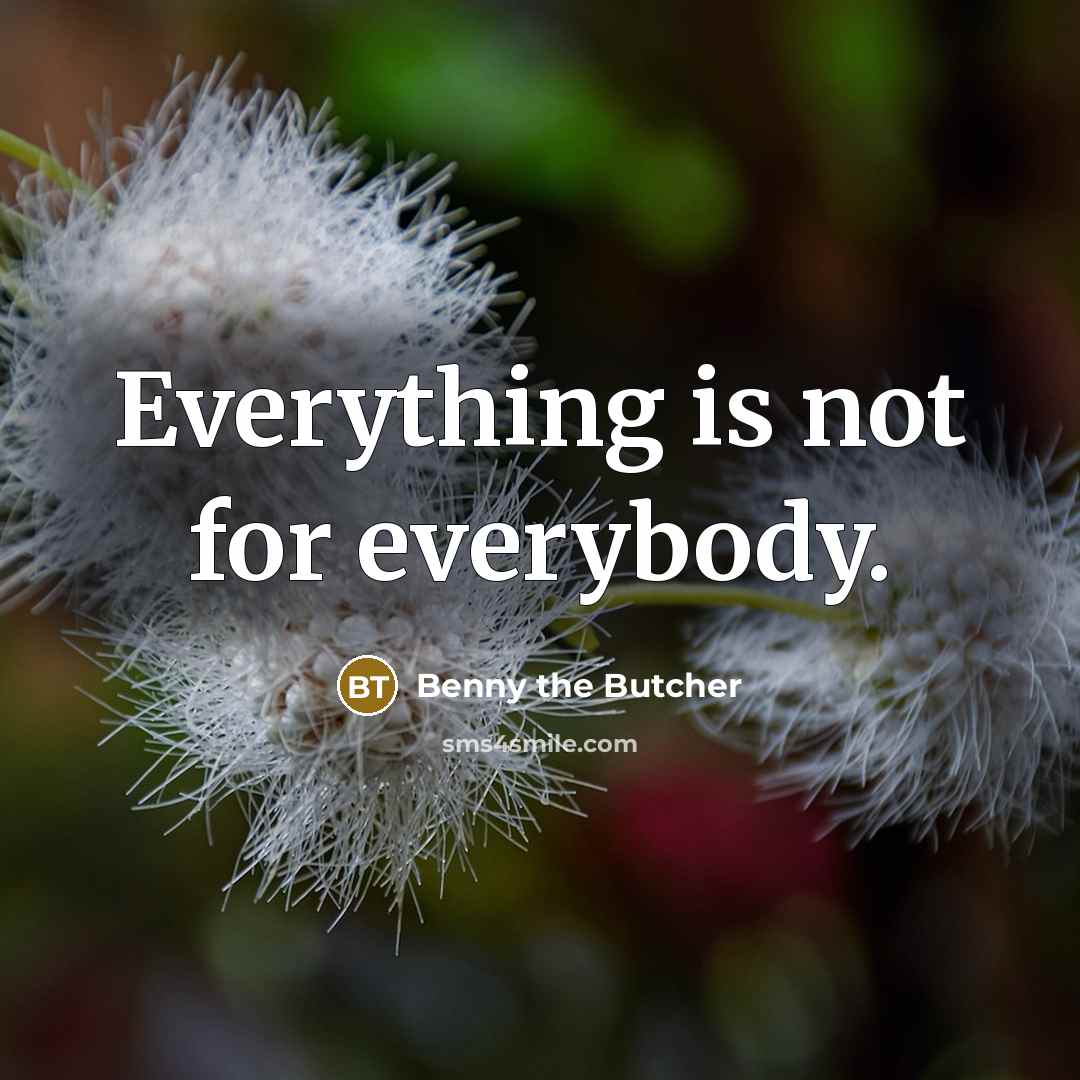 “Everything is not for everybody.…” quote by Benny the Butcher