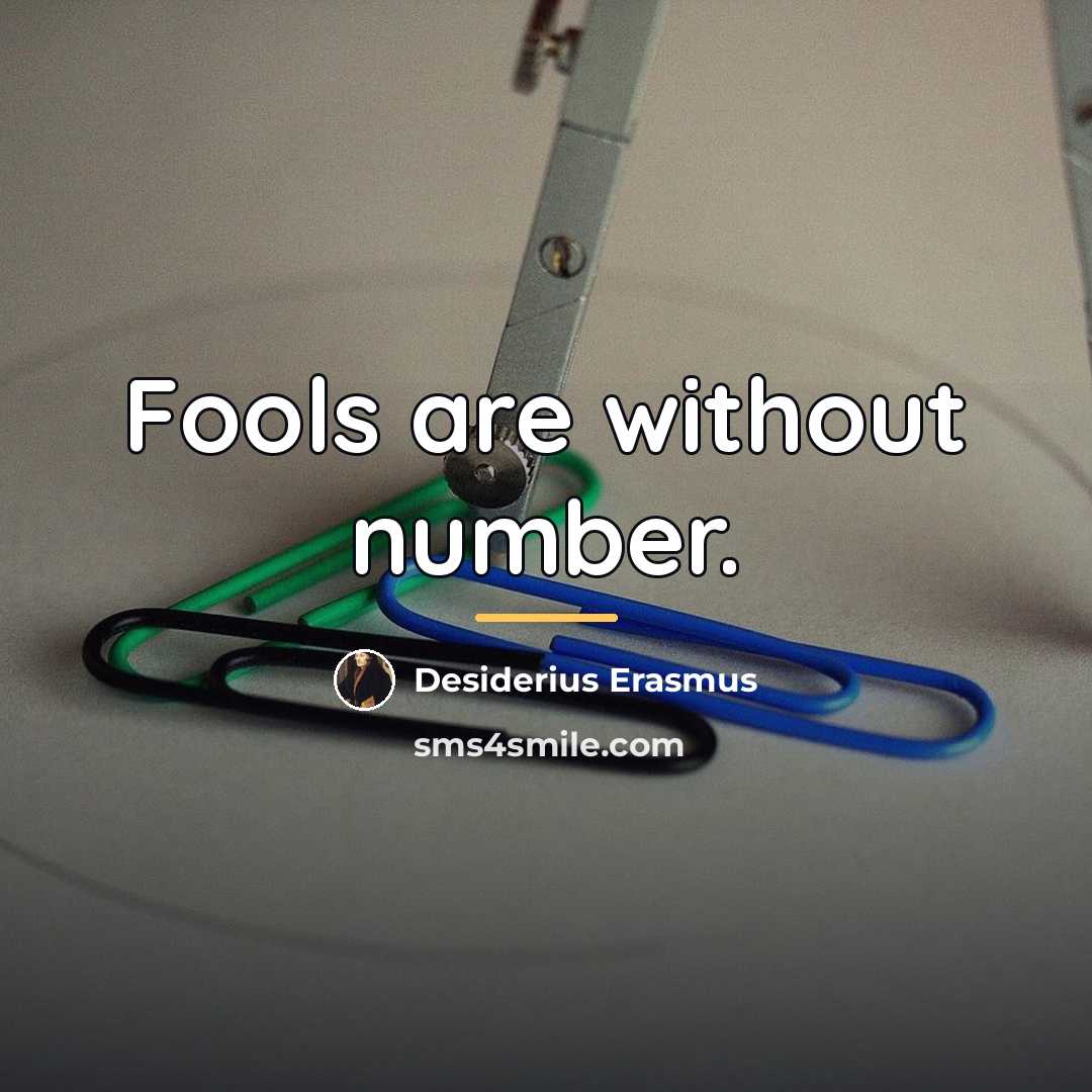 “Fools are without number.…” quote by Desiderius Erasmus