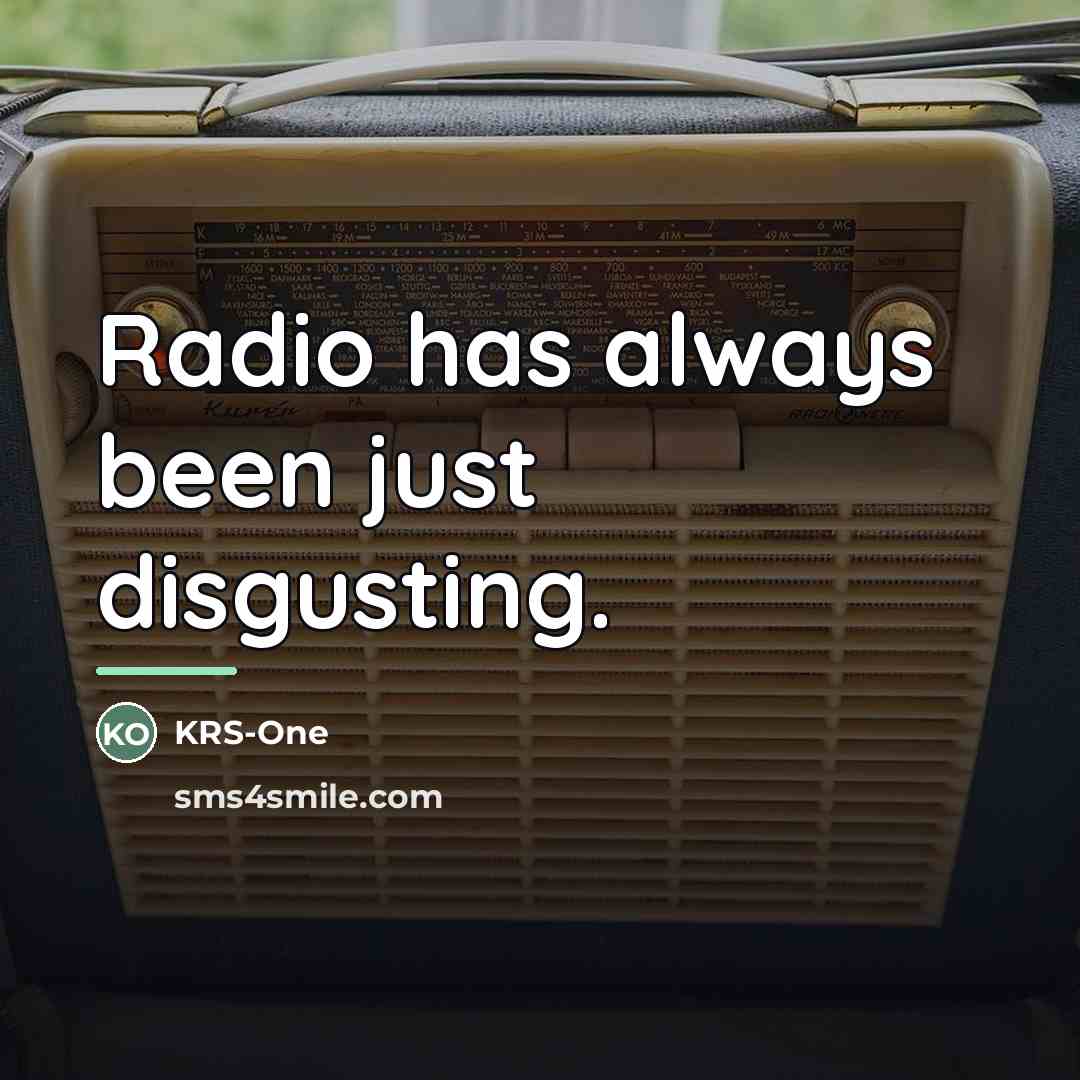“Radio has always been just disgusting.…” quote by KRS-One