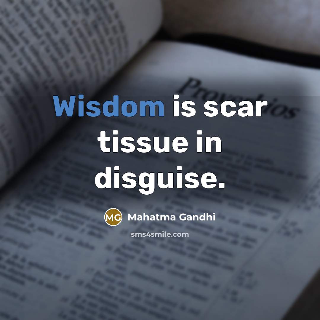 “Wisdom is scar tissue in disguise.” quote by Mahatma Gandhi