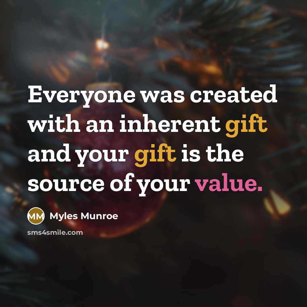 “Everyone was created with an inherent gift and your gift…” quote by Myles Munroe