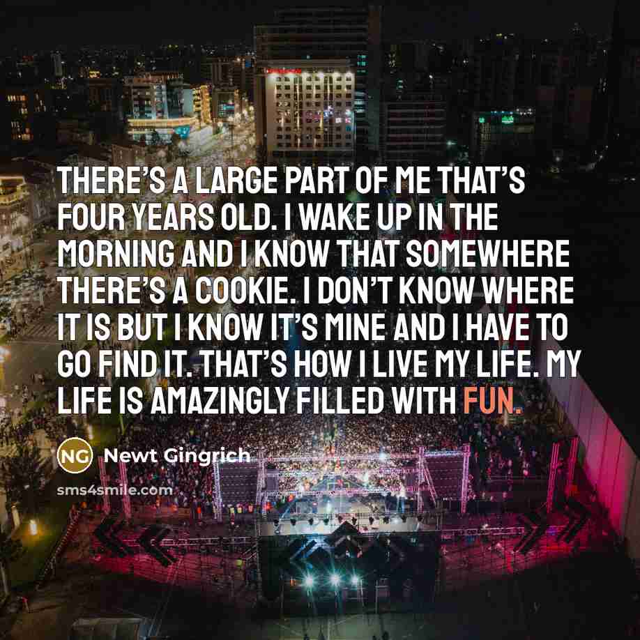 “There’s a large part of me that’s four years old.…” quote by Newt Gingrich
