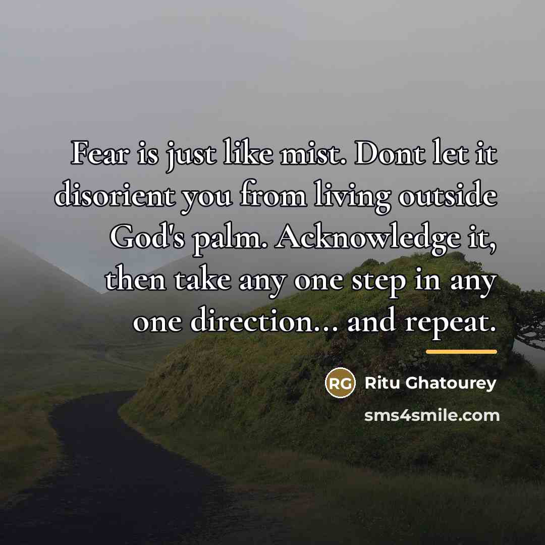 “Fear is just like mist. Dont let it disorient you…” quote by Ritu Ghatourey