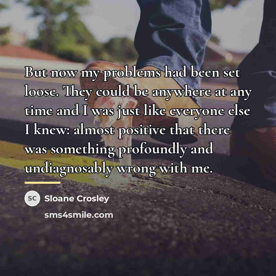 “But now my problems had been set loose. They could…” quote by Sloane Crosley