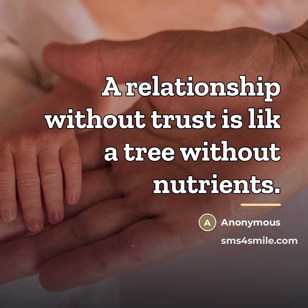 “A relationship without trust is lik a tree without nutrients.…” quote by Anonymous