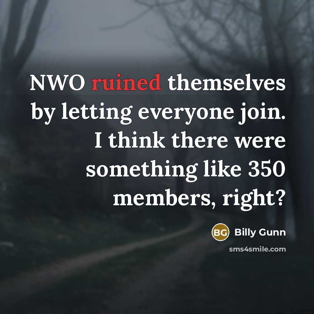 “NWO ruined themselves by letting everyone join. I think there…” quote by Billy Gunn
