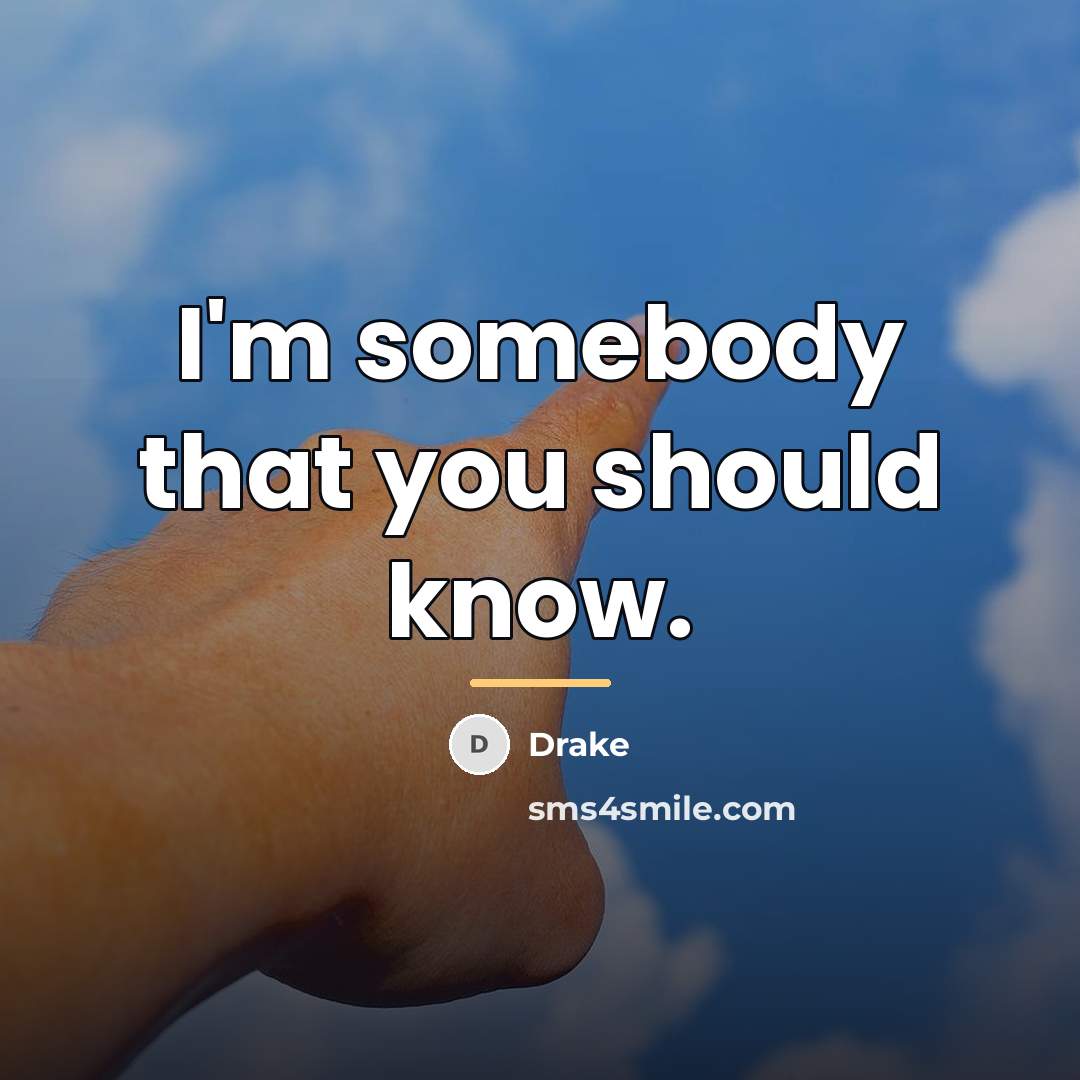 “I'm somebody that you should know.…” quote by Drake