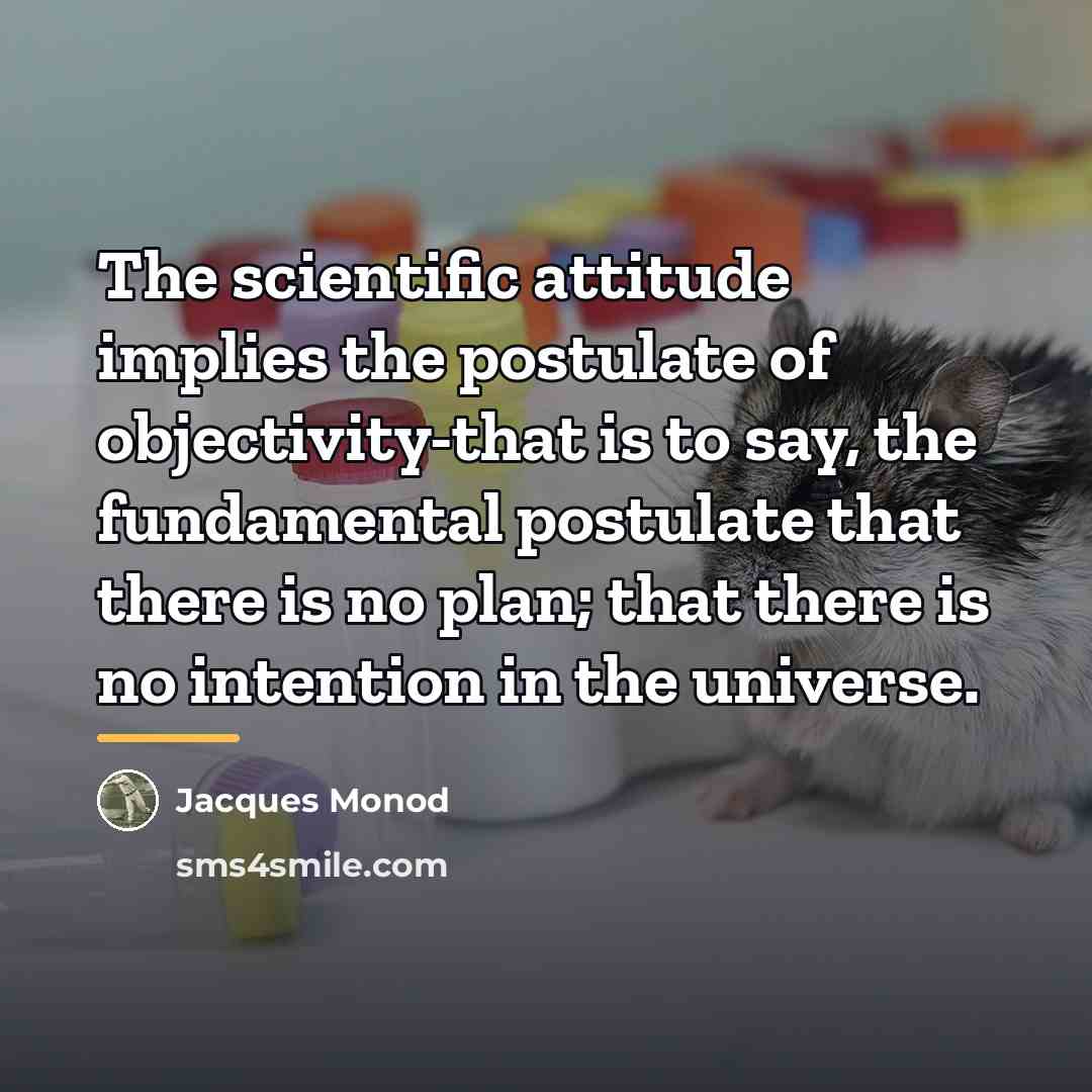 “The scientific attitude implies the postulate of objectivity-that is to…” quote by Jacques Monod