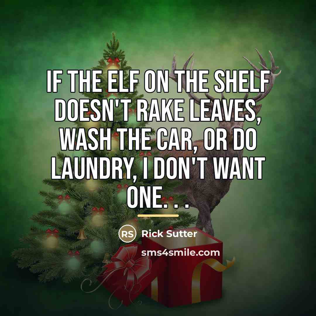 “If the Elf on the Shelf doesn't rake leaves, wash…” quote by Rick Sutter