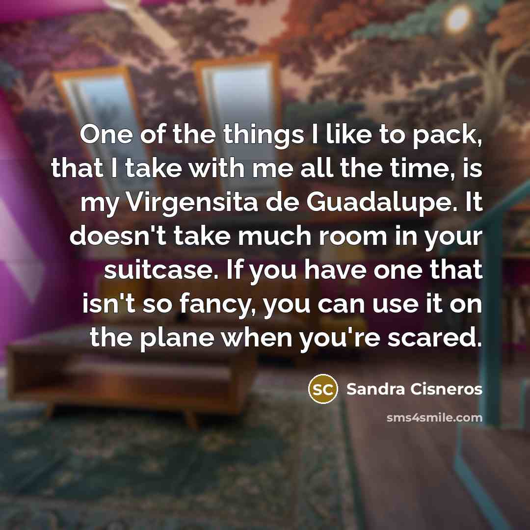 “One of the things I like to pack, that I…” quote by Sandra Cisneros