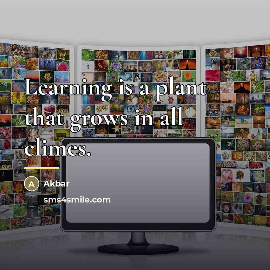 “Learning is a plant that grows in all climes.…” quote by Akbar