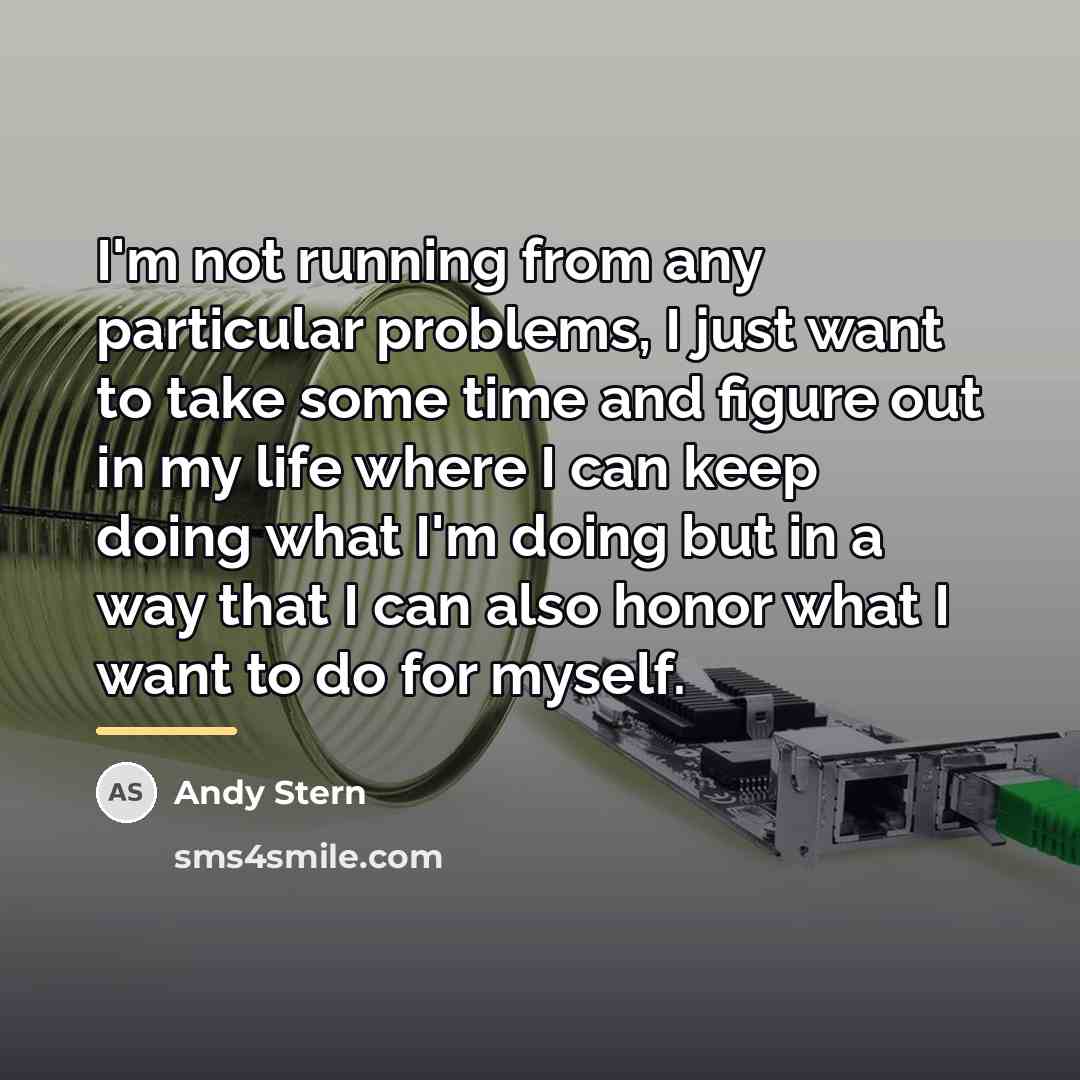 “I'm not running from any particular problems, I just want…” quote by Andy Stern