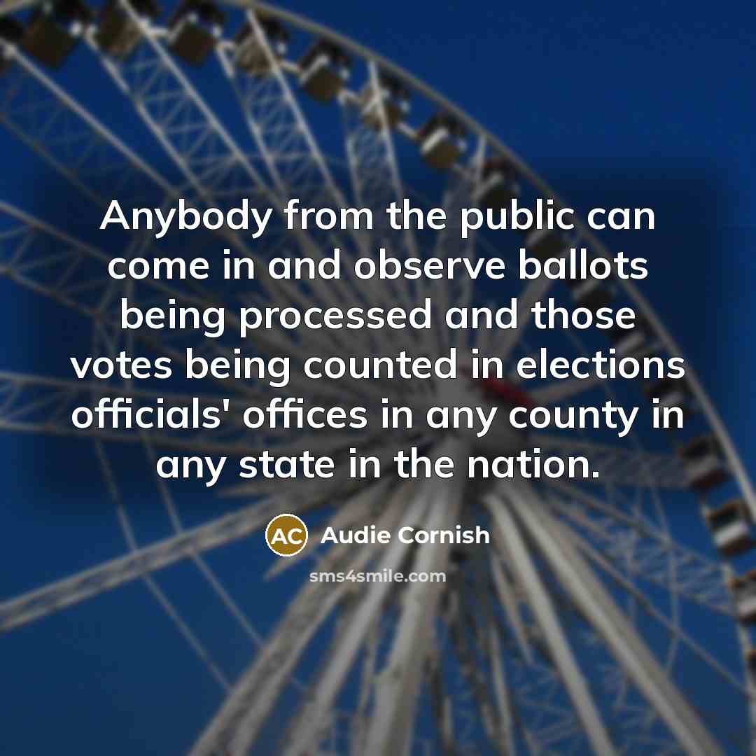 “Anybody from the public can come in and observe ballots…” quote by Audie Cornish