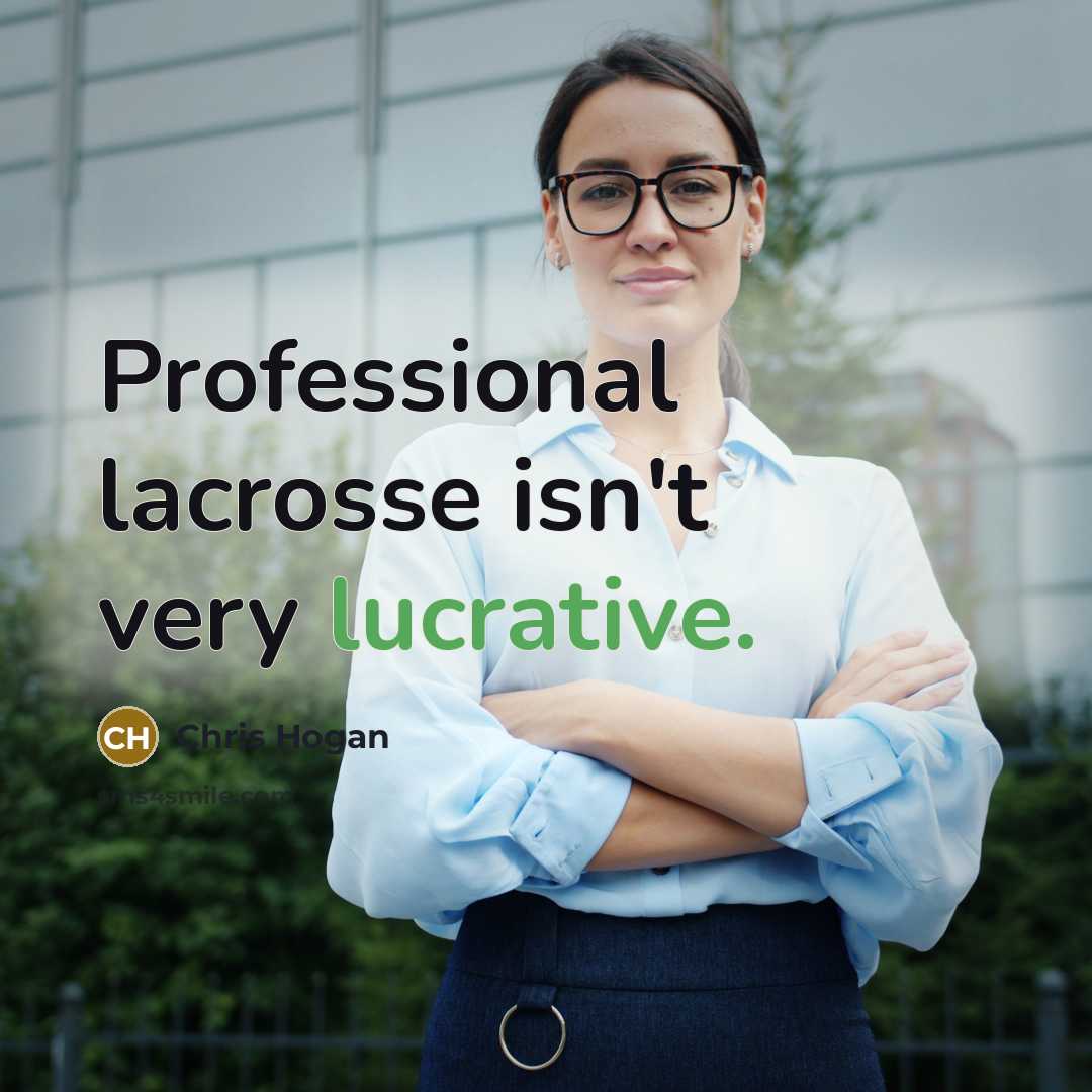“Professional lacrosse isn't very lucrative.…” quote by Chris Hogan