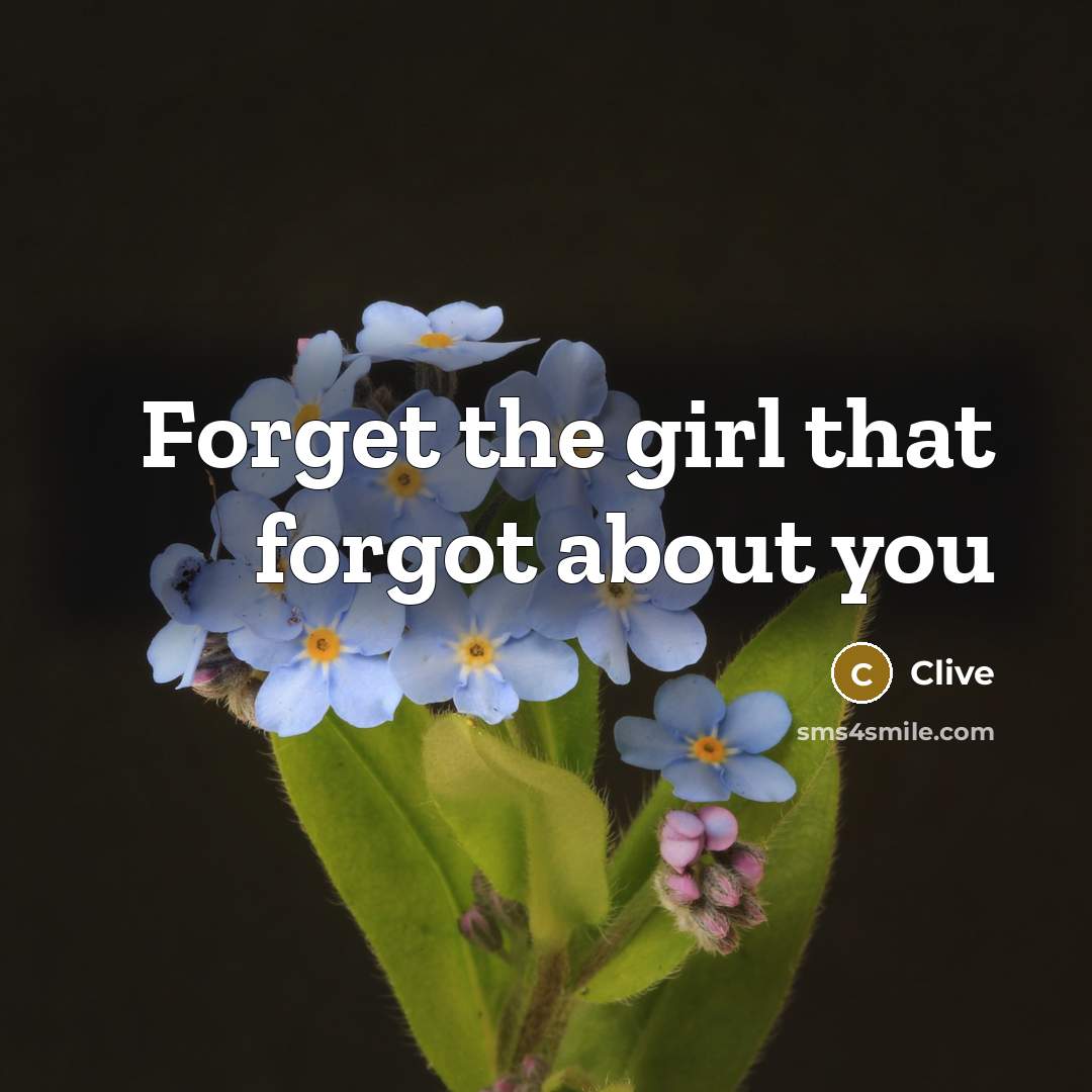 “Forget the girl that forgot about you” quote by Clive