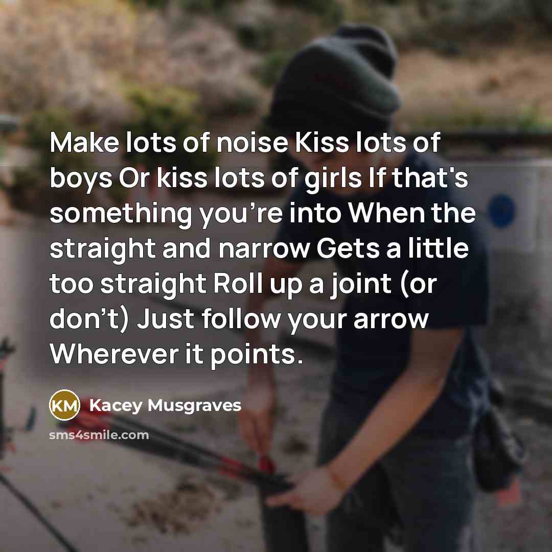 “Make lots of noise Kiss lots of boys Or kiss…” quote by Kacey Musgraves
