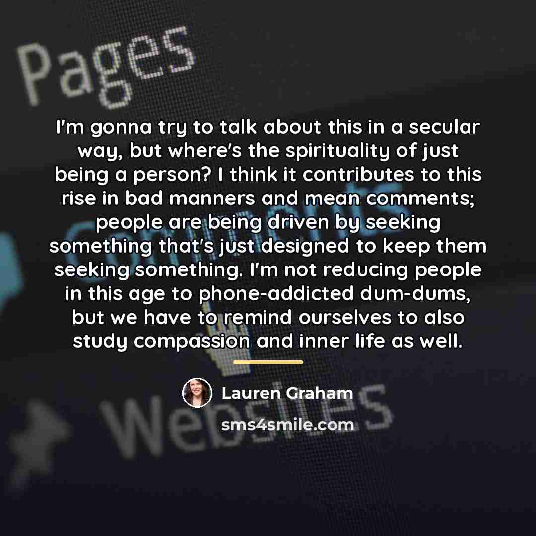 “I'm gonna try to talk about this in a secular…” quote by Lauren Graham