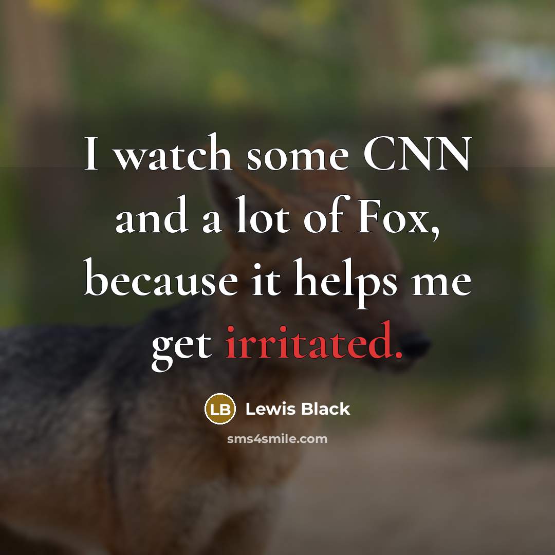 “I watch some CNN and a lot of Fox, because…” quote by Lewis Black