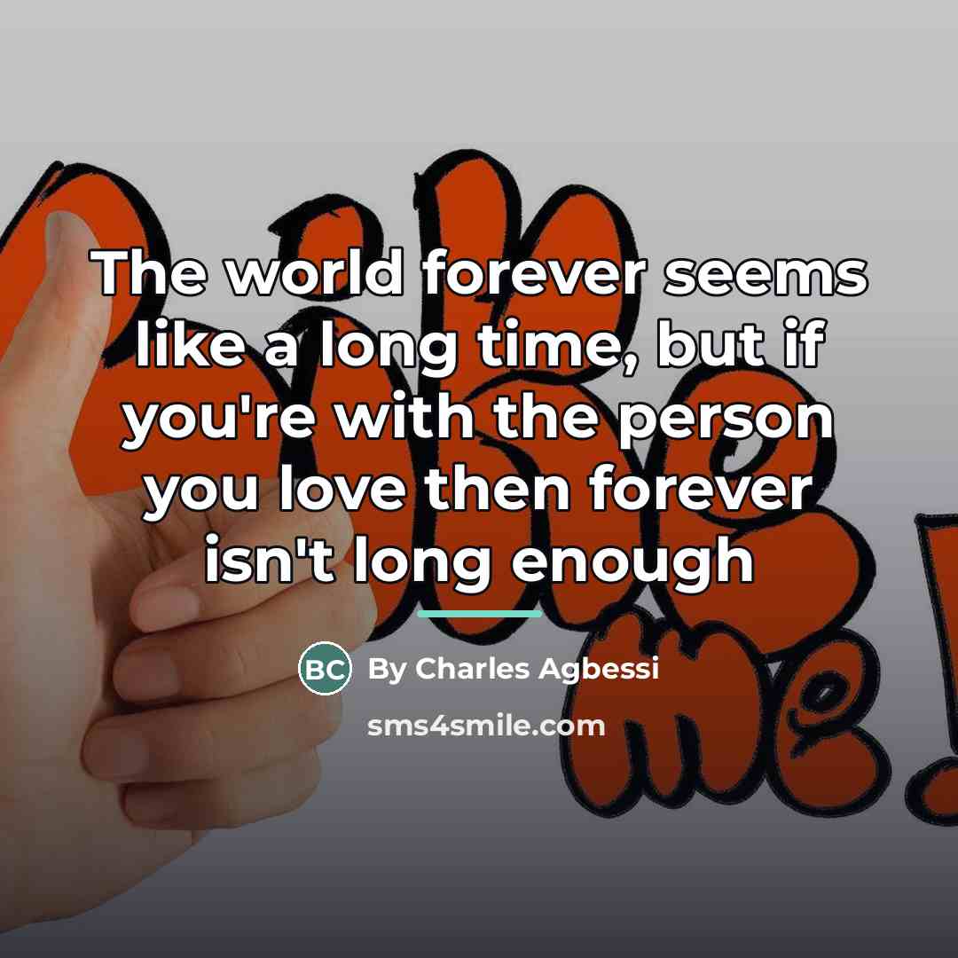 “The world forever seems like a long time, but if…” quote by By Charles Agbessi