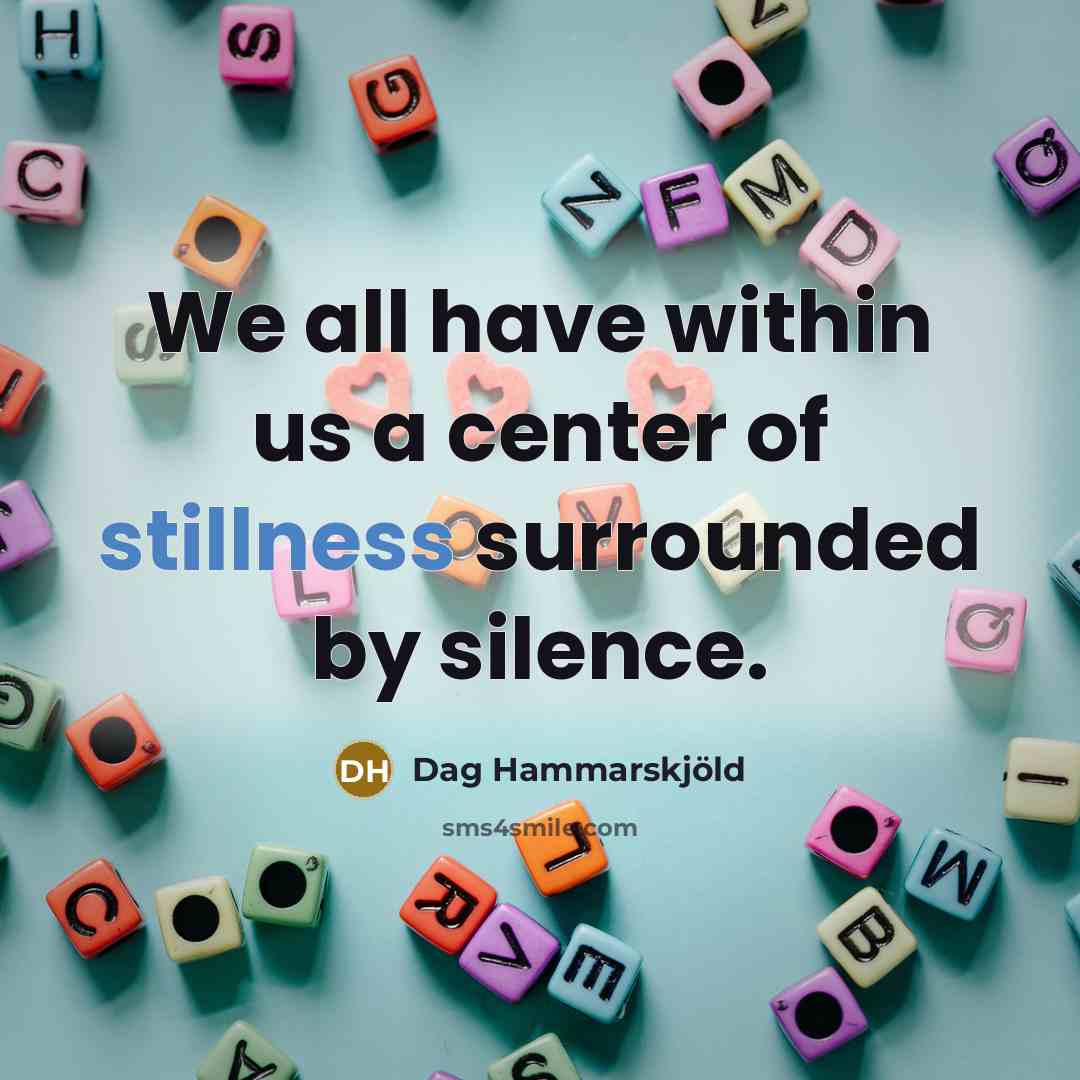 “We all have within us a center of stillness surrounded…” quote by Dag Hammarskjold