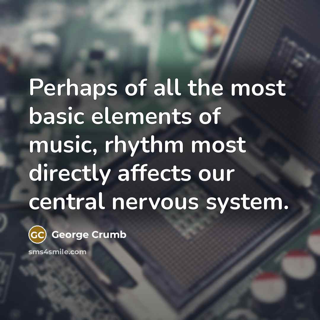 “Perhaps of all the most basic elements of music, rhythm…” quote by George Crumb