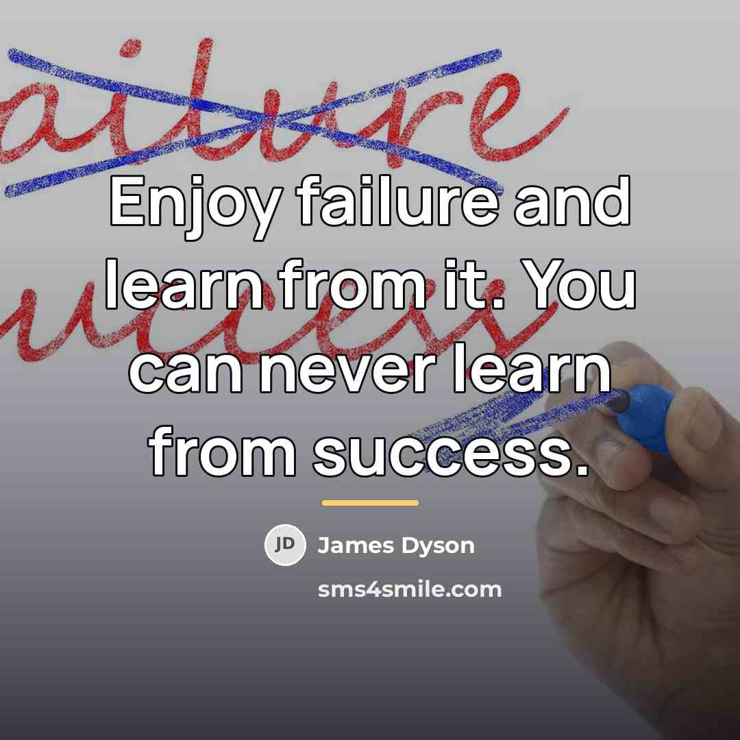 “Enjoy failure and learn from it. You can never learn…” quote by James Dyson