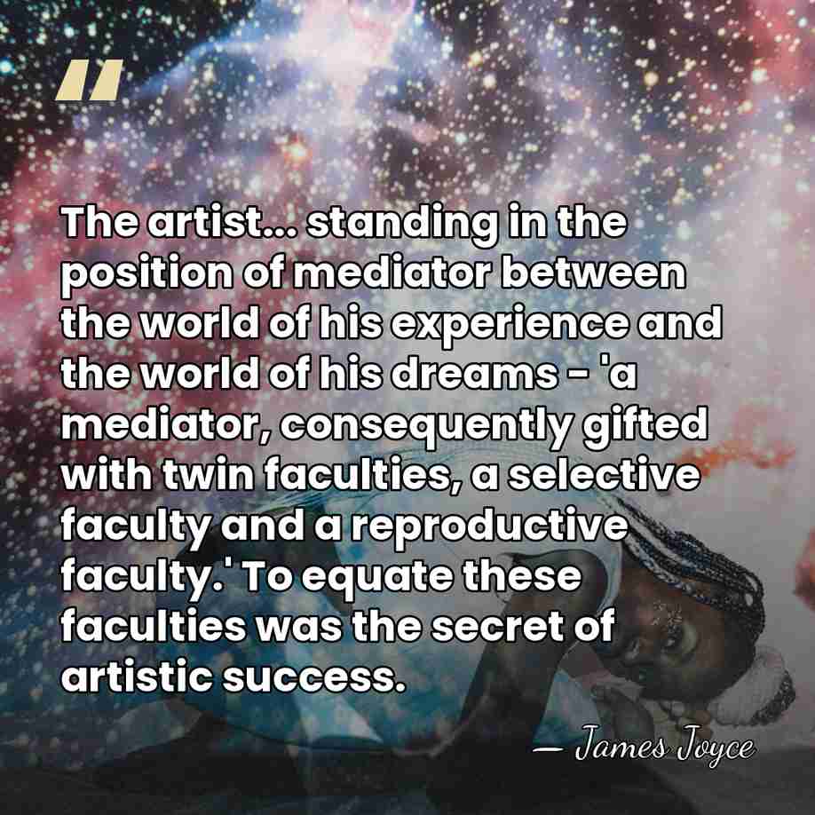 The artist... standing in the position of mediator between the world of&hellip; - James Joyce