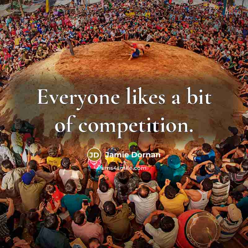 “Everyone likes a bit of competition.…” quote by Jamie Dornan