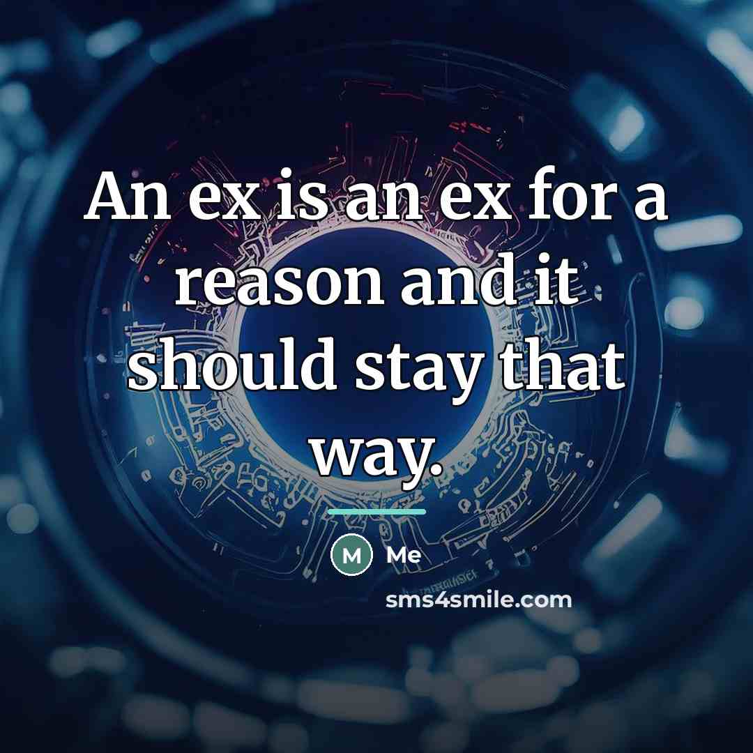 “An ex is an ex for a reason and it…” quote by Me