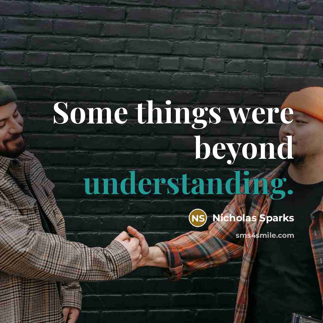 “Some things were beyond understanding.” quote by Nicholas Sparks