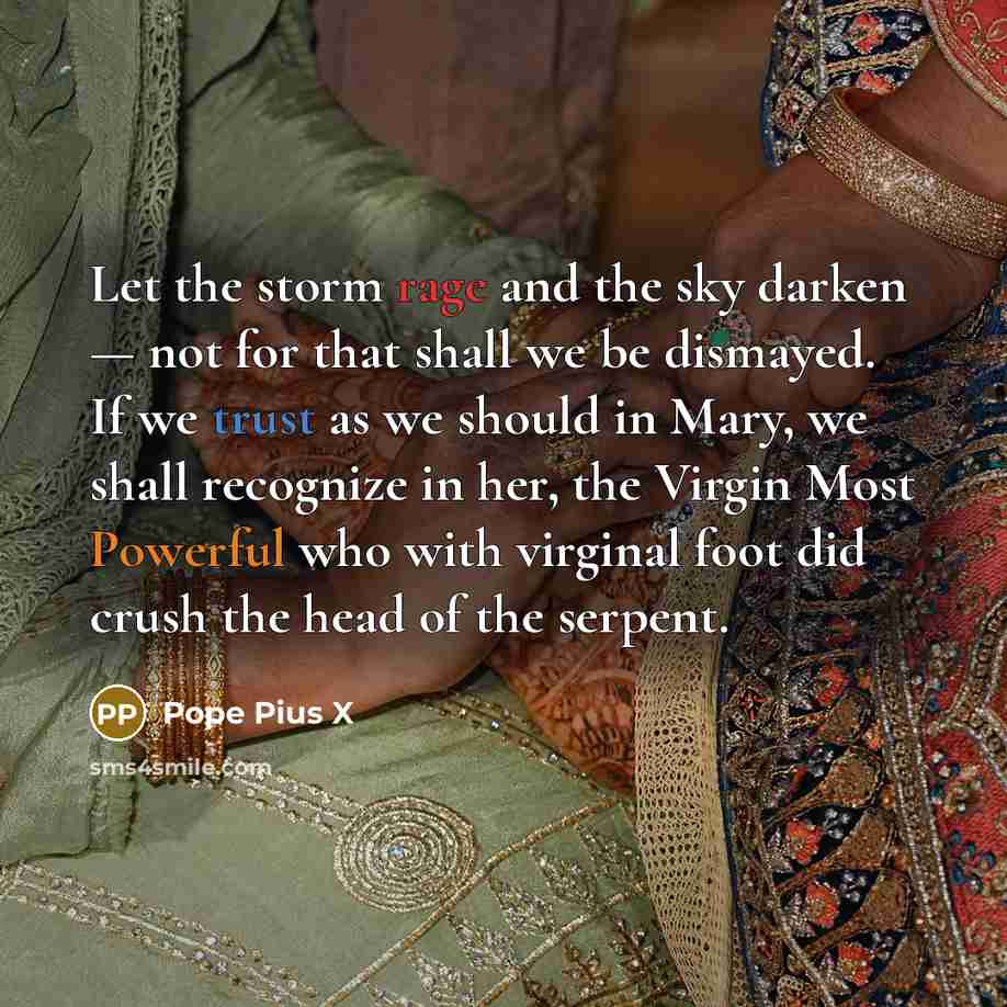 “Let the storm rage and the sky darken — not…” quote by Pope Pius X
