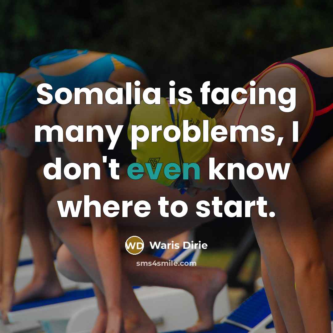 “Somalia is facing many problems, I don't even know where to start.” quote by Waris Dirie