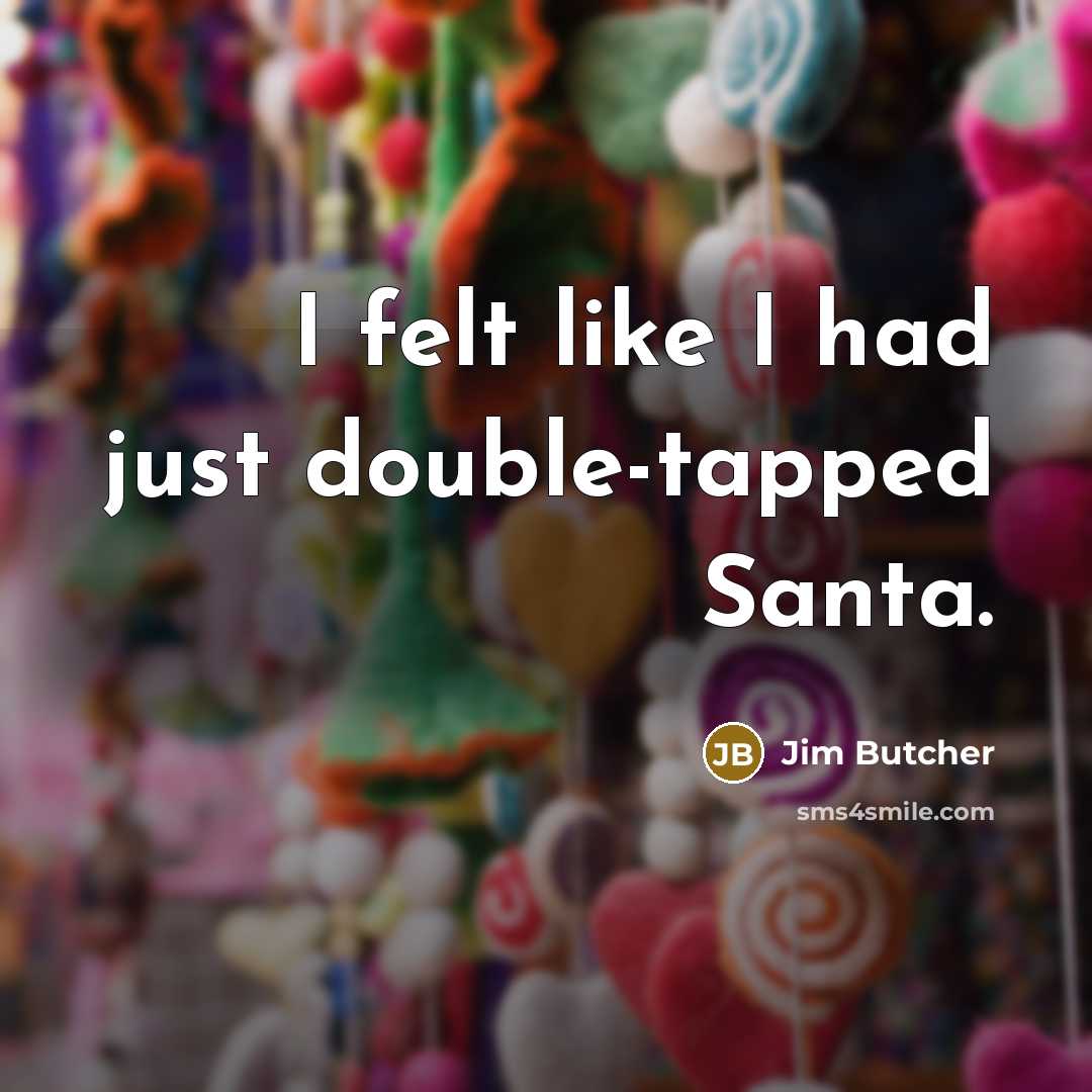 “I felt like I had just double-tapped Santa.” quote by Jim Butcher