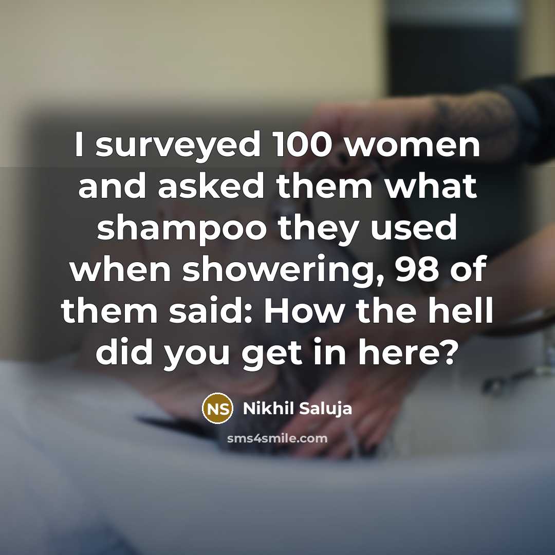 “I surveyed 100 women and asked them what shampoo they…” quote by Nikhil Saluja
