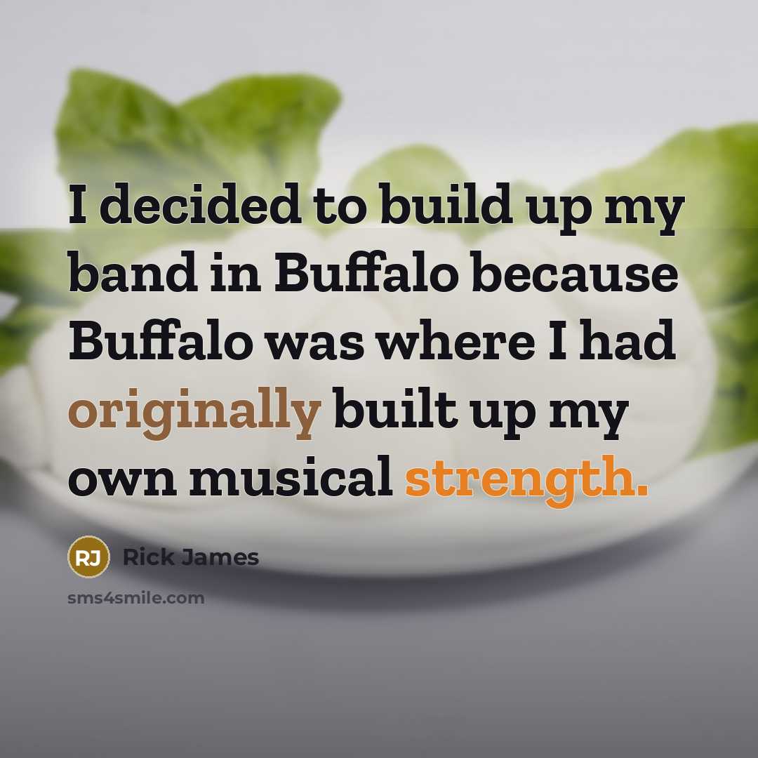 “I decided to build up my band in Buffalo because…” quote by Rick James